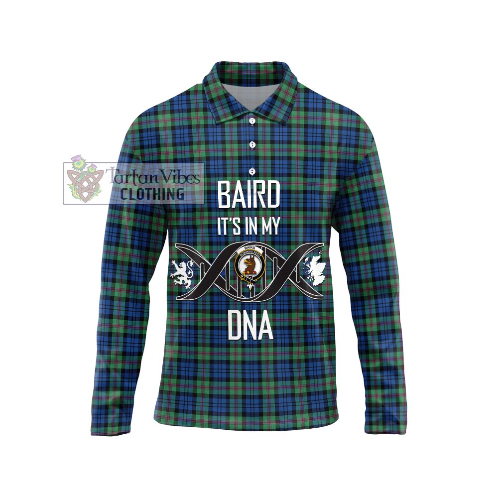 Baird Ancient Tartan Long Sleeve Polo Shirt with Family Crest DNA In Me Style Unisex - Tartanvibesclothing Shop