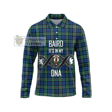 Baird Ancient Tartan Long Sleeve Polo Shirt with Family Crest DNA In Me Style