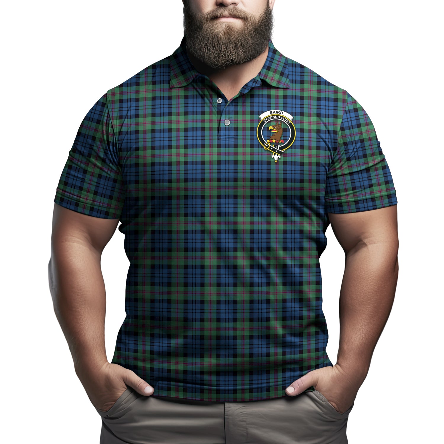 Baird Ancient Tartan Men's Polo Shirt with Family Crest Kid - Tartan Vibes Clothing