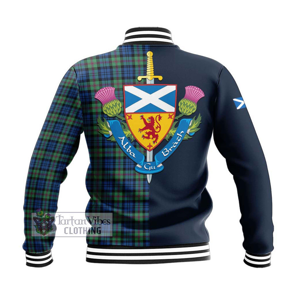 Tartan Vibes Clothing Baird Ancient Tartan Baseball Jacket with Scottish Lion Royal Arm Half Style