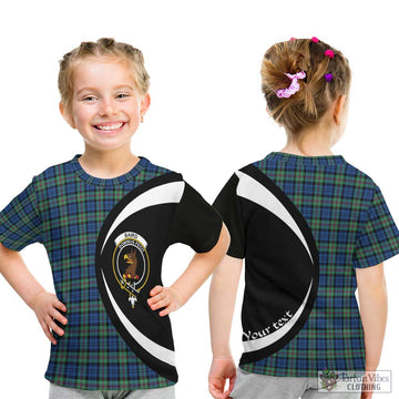 Baird Ancient Tartan Kid T-Shirt with Family Crest Circle Style