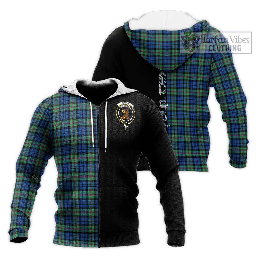 Baird Ancient Tartan Knitted Hoodie with Family Crest and Half Of Me Style Unisex Knitted Zip Hoodie - Tartanvibesclothing Shop