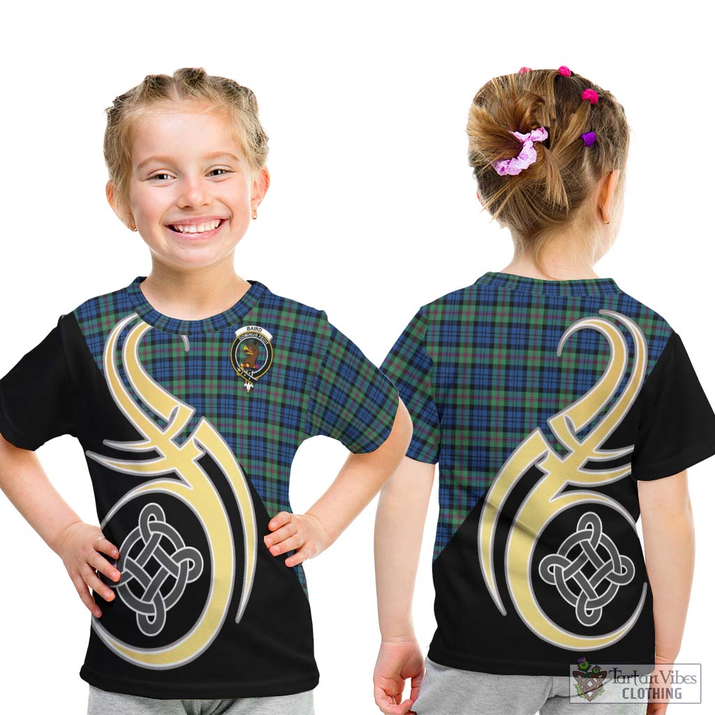 Baird Ancient Tartan Kid T-Shirt with Family Crest and Celtic Symbol Style - Tartan Vibes Clothing