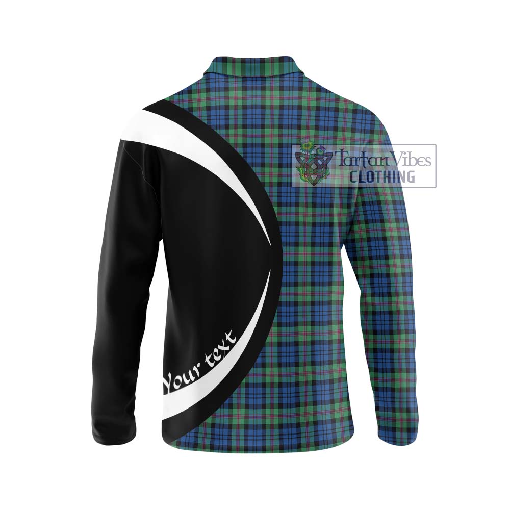 Baird Ancient Tartan Long Sleeve Polo Shirt with Family Crest Circle Style - Tartan Vibes Clothing