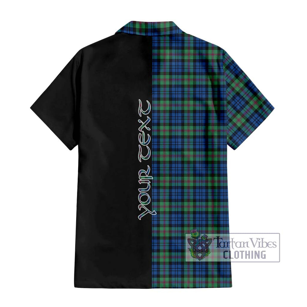 Baird Ancient Tartan Short Sleeve Button Shirt with Family Crest and Half Of Me Style - Tartanvibesclothing Shop