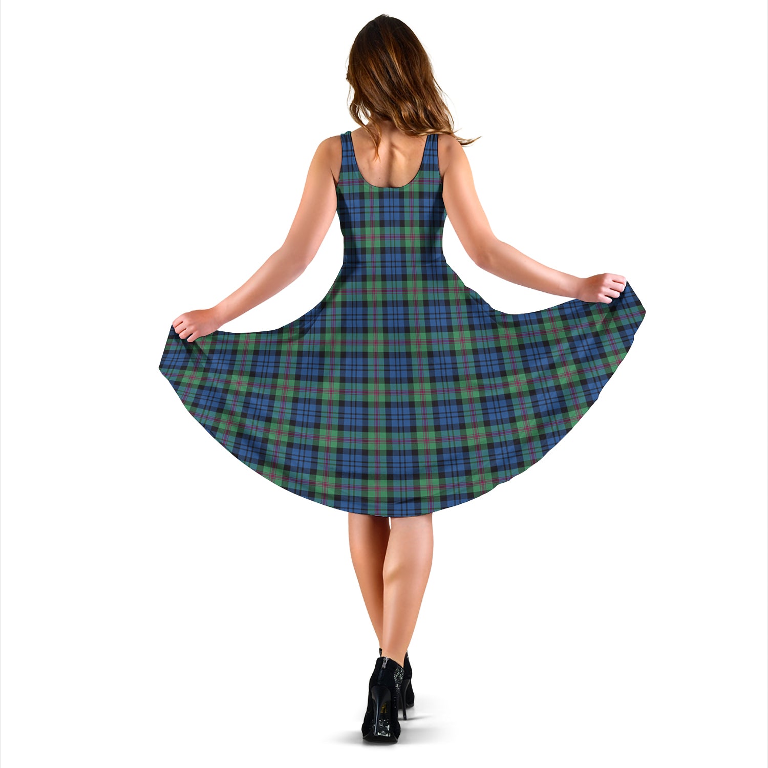 Baird Ancient Tartan Sleeveless Midi Womens Dress - Tartanvibesclothing