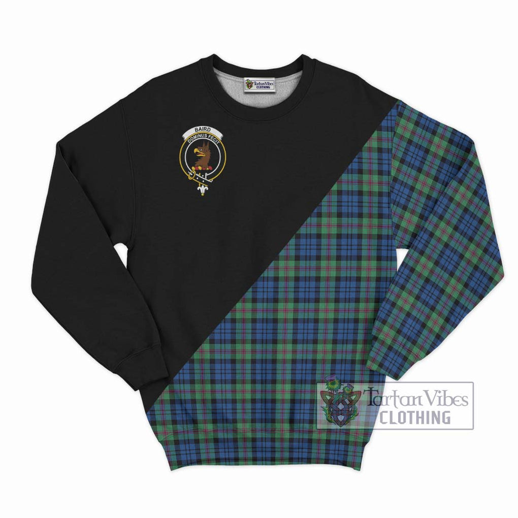 Baird Ancient Tartan Sweatshirt with Family Crest and Military Logo Style - Tartanvibesclothing Shop