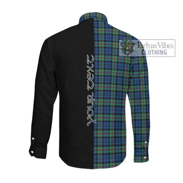 Baird Ancient Tartan Long Sleeve Button Shirt with Family Crest and Half Of Me Style