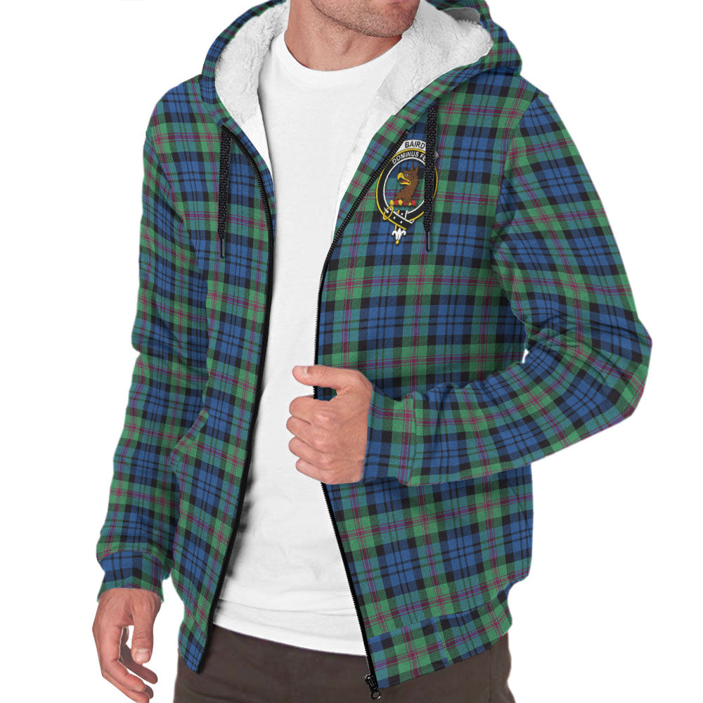 Baird Ancient Tartan Sherpa Hoodie with Family Crest - Tartanvibesclothing