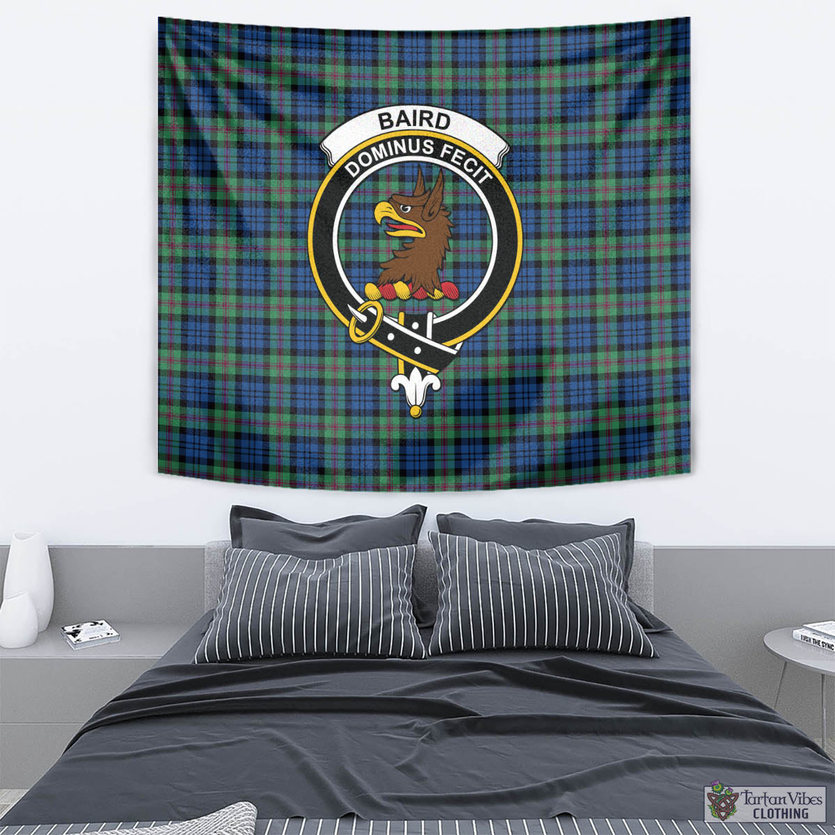 Tartan Vibes Clothing Baird Ancient Tartan Tapestry Wall Hanging and Home Decor for Room with Family Crest