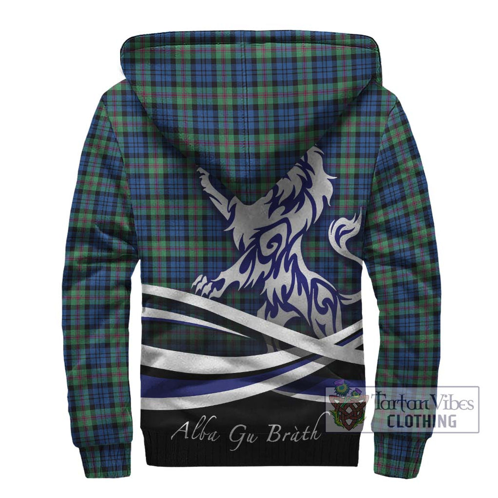 Baird Ancient Tartan Sherpa Hoodie with Alba Gu Brath Regal Lion Emblem - Tartanvibesclothing Shop