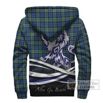 Baird Ancient Tartan Sherpa Hoodie with Alba Gu Brath Regal Lion Emblem