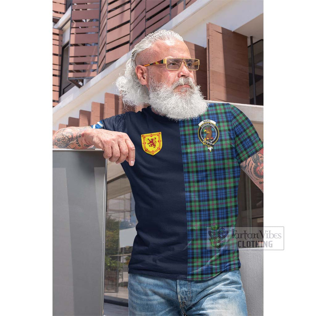 Tartan Vibes Clothing Baird Ancient Tartan Cotton T-shirt with Scottish Lion Royal Arm Half Style