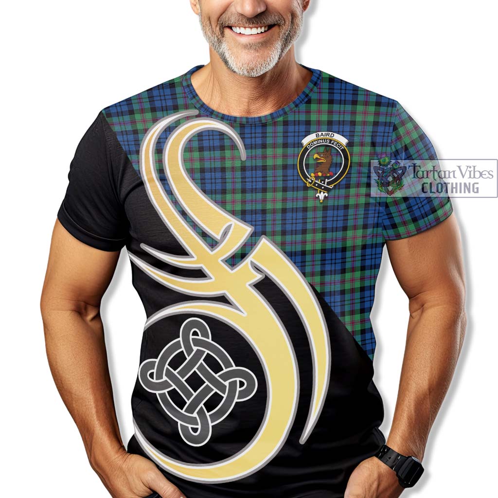 Tartan Vibes Clothing Baird Ancient Tartan T-Shirt with Family Crest and Celtic Symbol Style