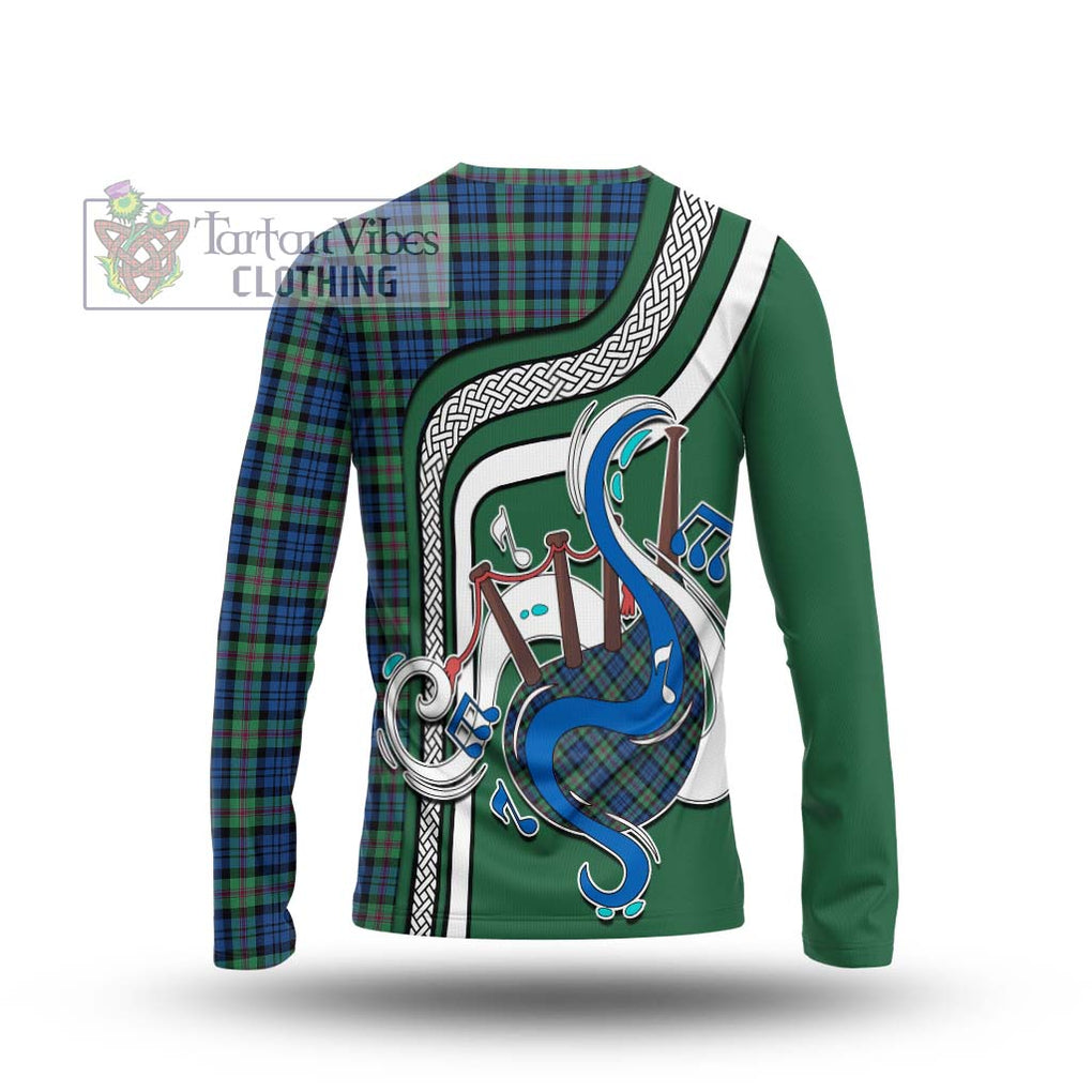 Tartan Vibes Clothing Baird Ancient Tartan Long Sleeve T-Shirt with Epic Bagpipe Style