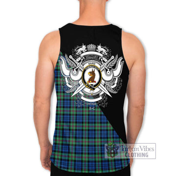 Baird Ancient Tartan Men's Tank Top with Family Crest and Military Logo Style