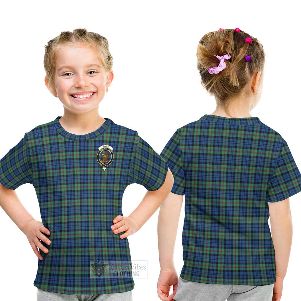 Baird Ancient Tartan Kid T-Shirt with Family Crest - Tartanvibesclothing Shop