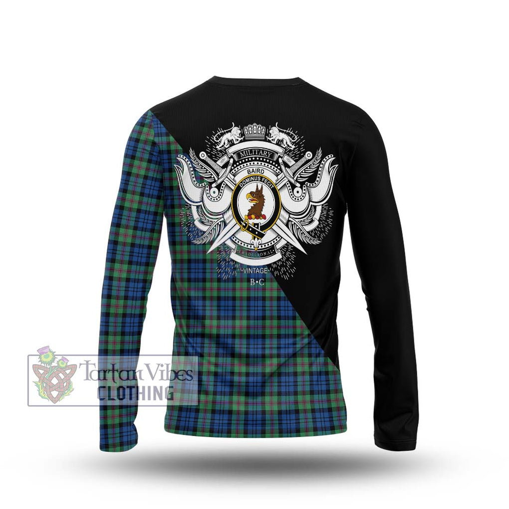 Baird Ancient Tartan Long Sleeve T-Shirt with Family Crest and Military Logo Style - Tartanvibesclothing Shop