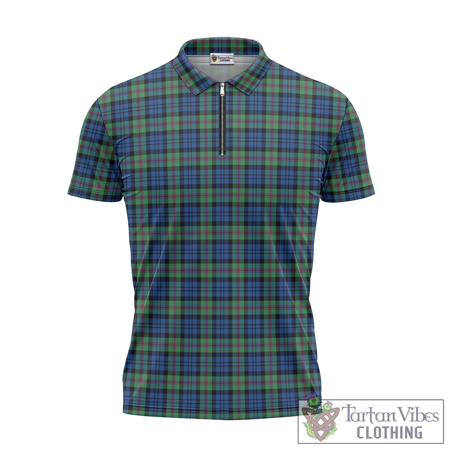 Tartan Vibes Clothing Baird Ancient Tartan Zipper Polo Shirt