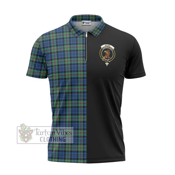 Baird Ancient Tartan Zipper Polo Shirt with Family Crest and Half Of Me Style