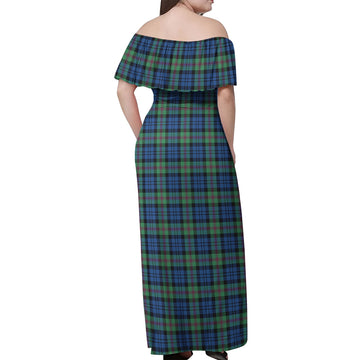 Baird Ancient Tartan Off Shoulder Long Dress