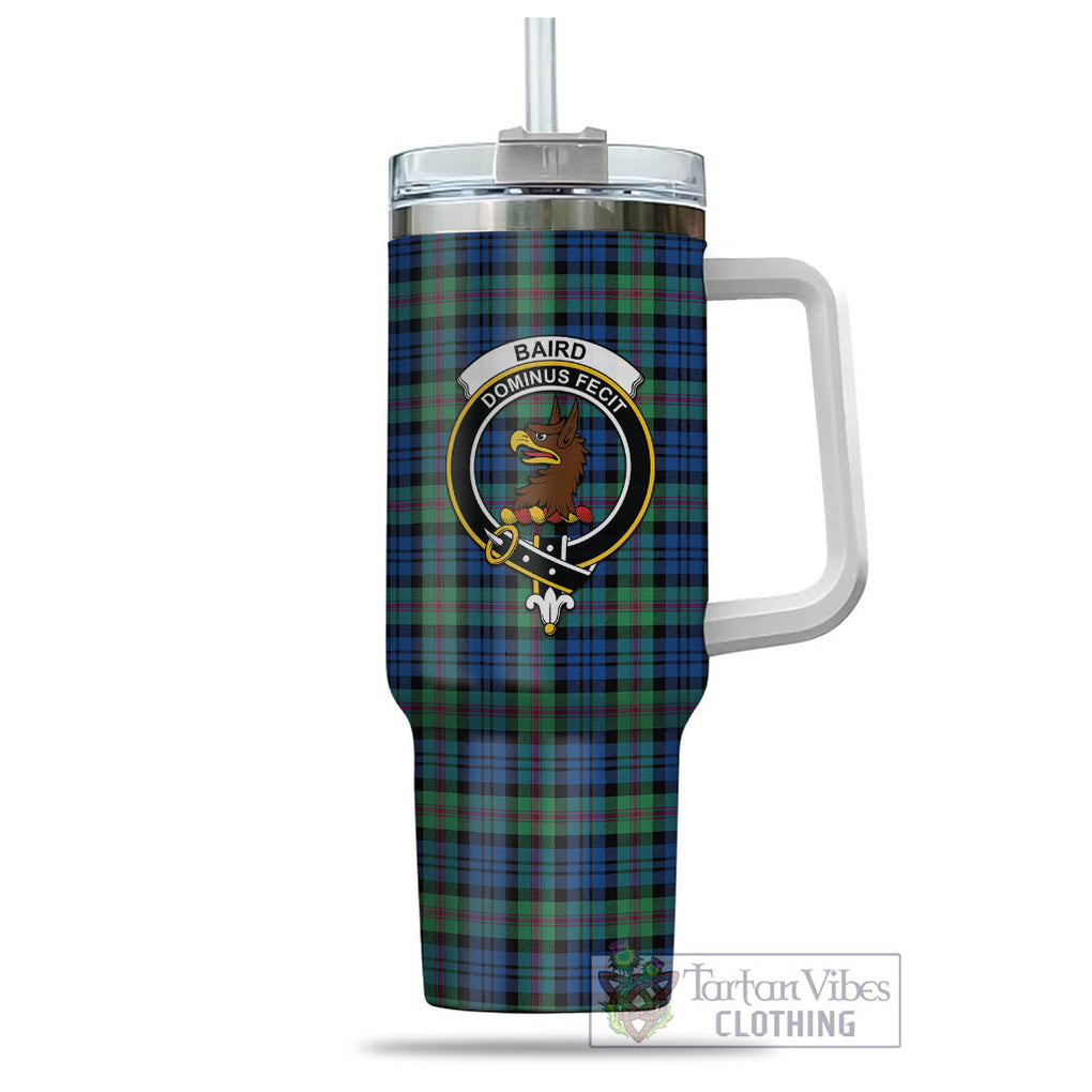 Tartan Vibes Clothing Baird Ancient Tartan and Family Crest Tumbler with Handle