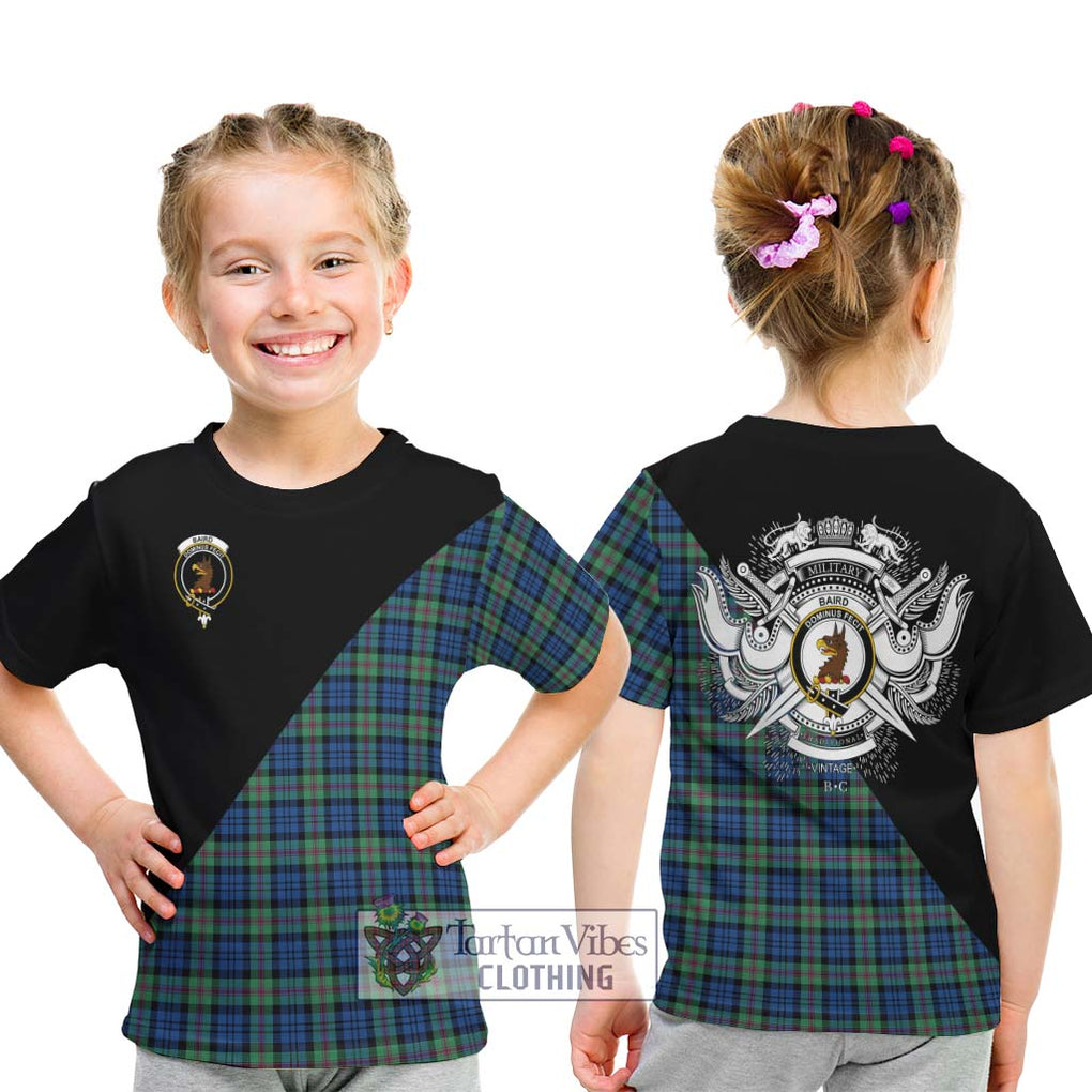 Baird Ancient Tartan Kid T-Shirt with Family Crest and Military Logo Style - Tartanvibesclothing Shop