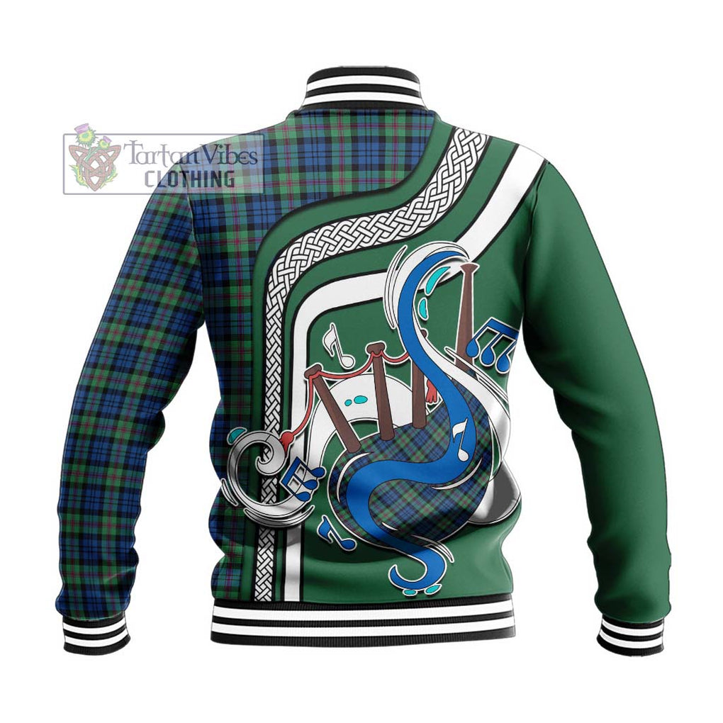 Tartan Vibes Clothing Baird Ancient Tartan Baseball Jacket with Epic Bagpipe Style