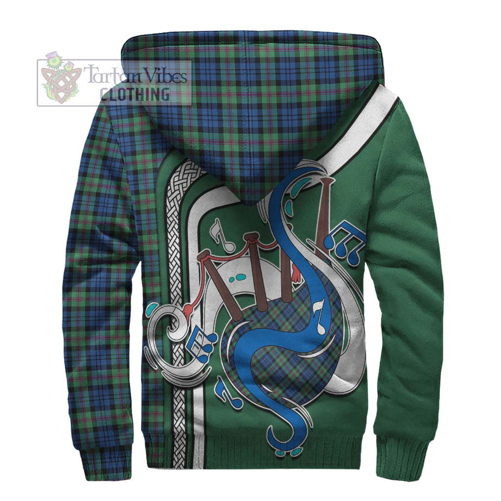 Baird Ancient Tartan Sherpa Hoodie with Epic Bagpipe Style - Tartanvibesclothing Shop