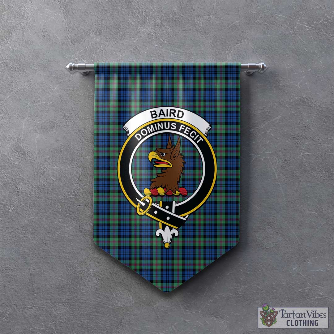 Tartan Vibes Clothing Baird Ancient Tartan Gonfalon, Tartan Banner with Family Crest