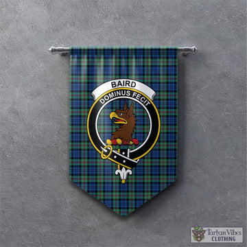 Baird Ancient Tartan Gonfalon, Tartan Banner with Family Crest