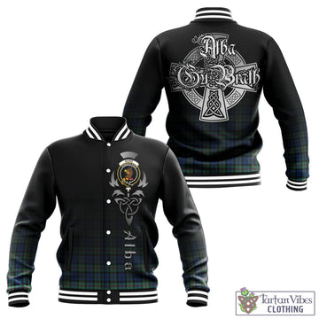 Baird Ancient Tartan Baseball Jacket Featuring Alba Gu Brath Family Crest Celtic Inspired