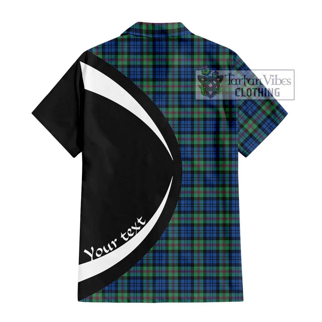 Baird Ancient Tartan Short Sleeve Button Up with Family Crest Circle Style - Tartan Vibes Clothing