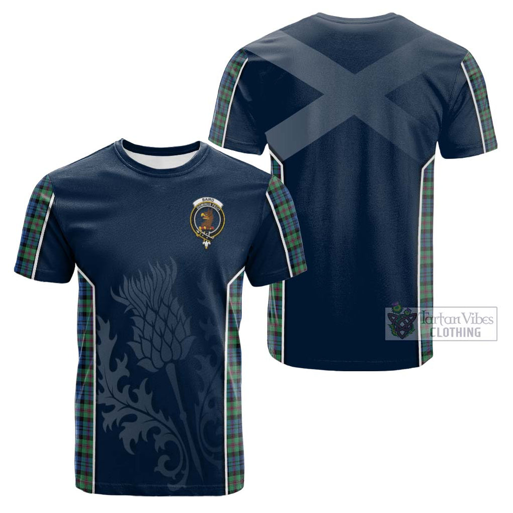 Tartan Vibes Clothing Baird Ancient Tartan Cotton T-shirt with Family Crest and Scottish Thistle Vibes Sport Style