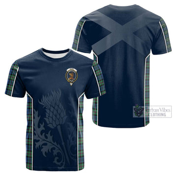 Baird Ancient Tartan Cotton T-shirt with Family Crest and Scottish Thistle Vibes Sport Style