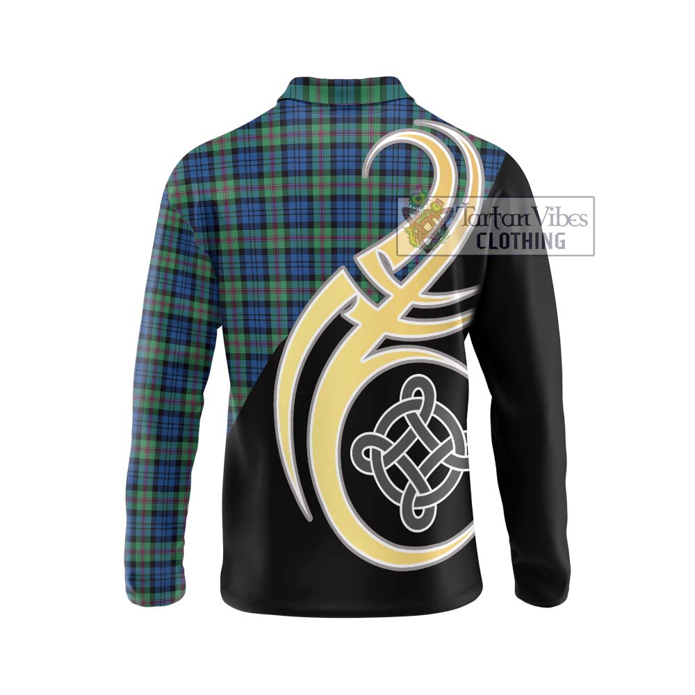 Baird Ancient Tartan Long Sleeve Polo Shirt with Family Crest and Celtic Symbol Style - Tartan Vibes Clothing