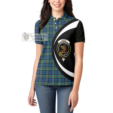 Baird Ancient Tartan Women's Polo Shirt with Family Crest Circle Style
