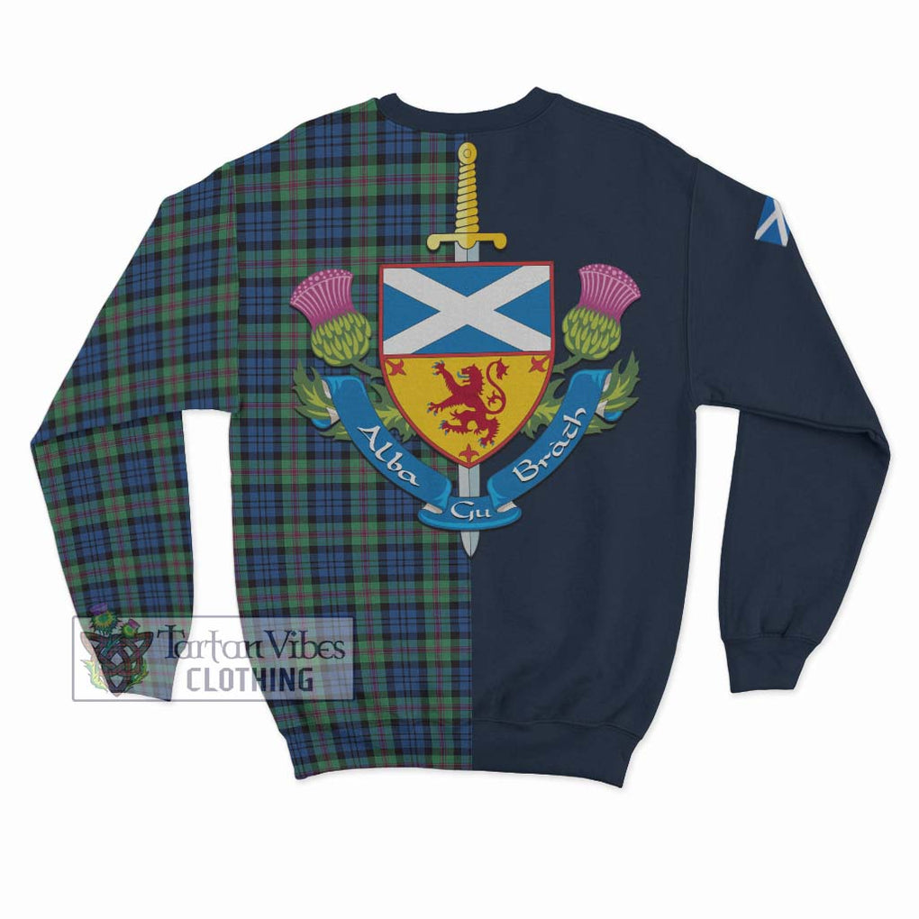 Tartan Vibes Clothing Baird Ancient Tartan Sweatshirt with Scottish Lion Royal Arm Half Style