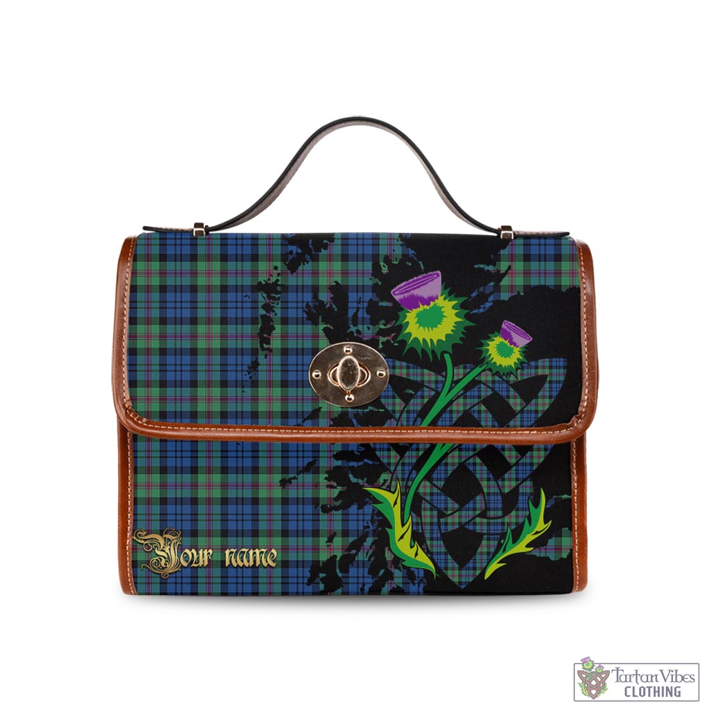 Tartan Vibes Clothing Baird Ancient Tartan Waterproof Canvas Bag with Scotland Map and Thistle Celtic Accents