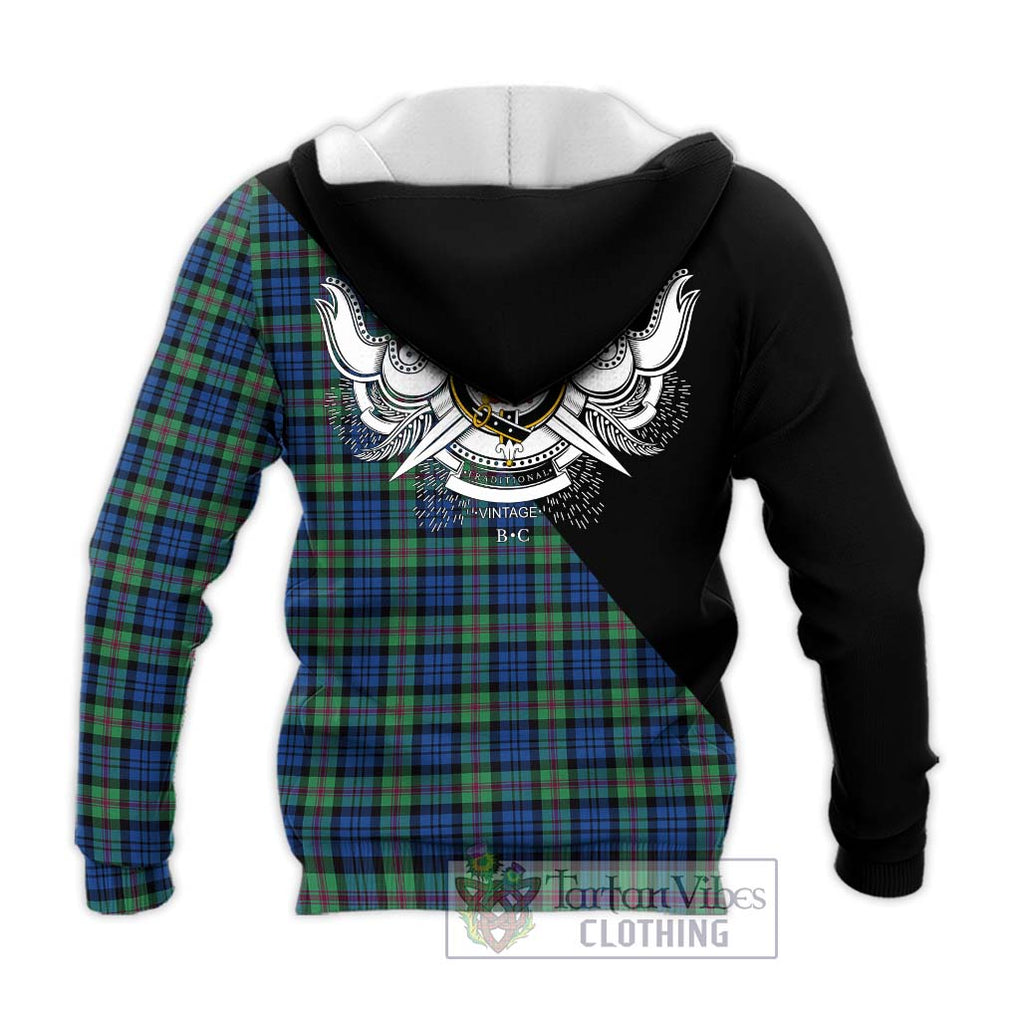 Baird Ancient Tartan Knitted Hoodie with Family Crest and Military Logo Style - Tartanvibesclothing Shop