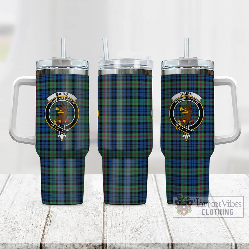 Tartan Vibes Clothing Baird Ancient Tartan and Family Crest Tumbler with Handle