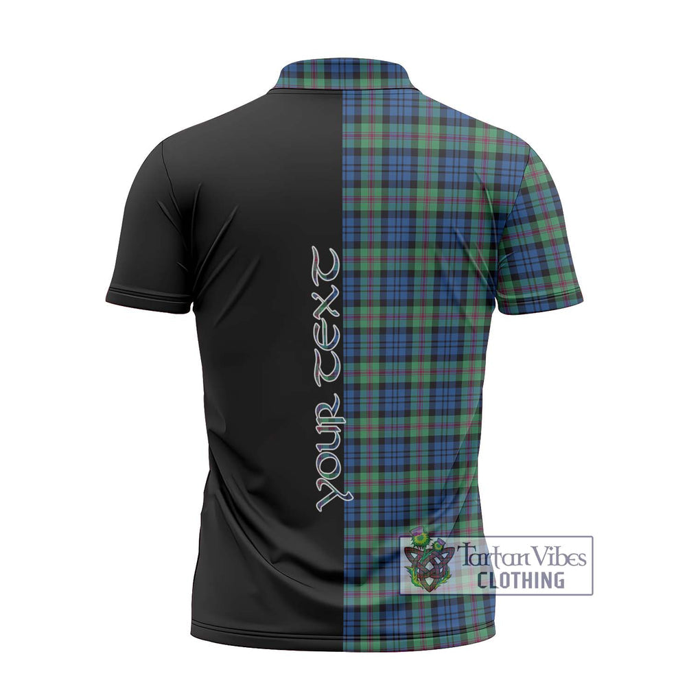 Baird Ancient Tartan Zipper Polo Shirt with Family Crest and Half Of Me Style - Tartanvibesclothing Shop