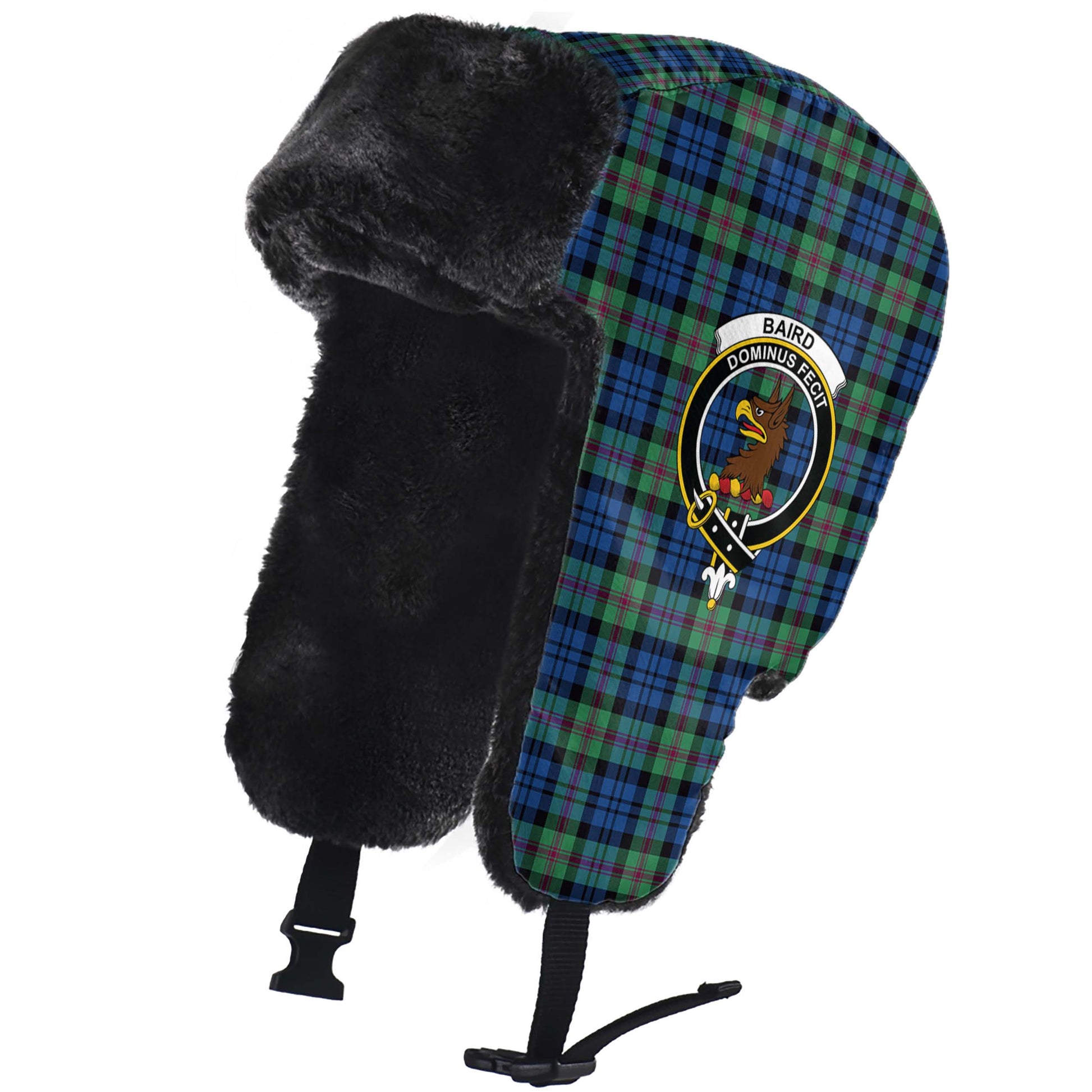 Baird Ancient Tartan Winter Trapper Hat with Family Crest - Tartanvibesclothing