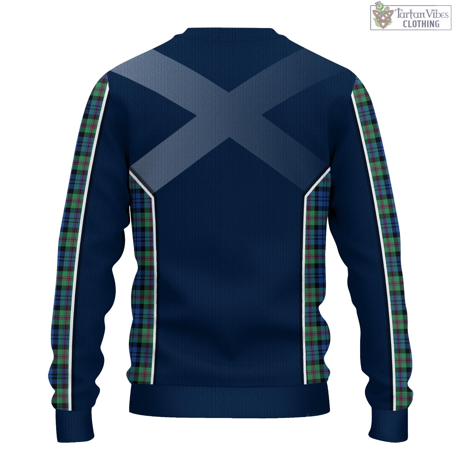 Tartan Vibes Clothing Baird Ancient Tartan Knitted Sweatshirt with Family Crest and Scottish Thistle Vibes Sport Style