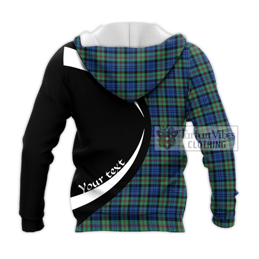 Baird Ancient Tartan Knitted Hoodie with Family Crest Circle Style - Tartan Vibes Clothing