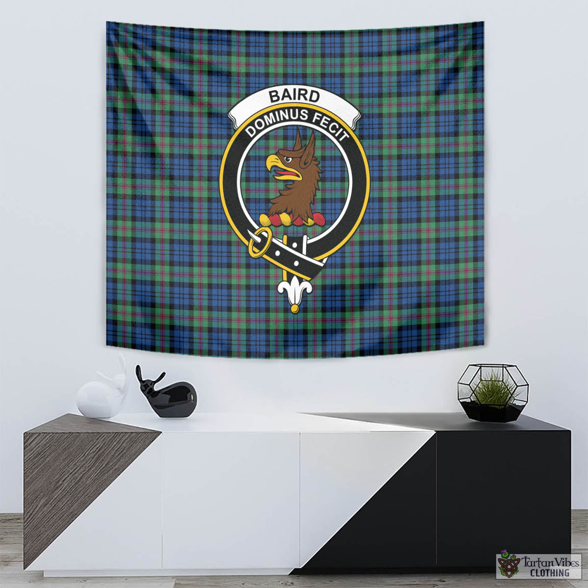 Tartan Vibes Clothing Baird Ancient Tartan Tapestry Wall Hanging and Home Decor for Room with Family Crest