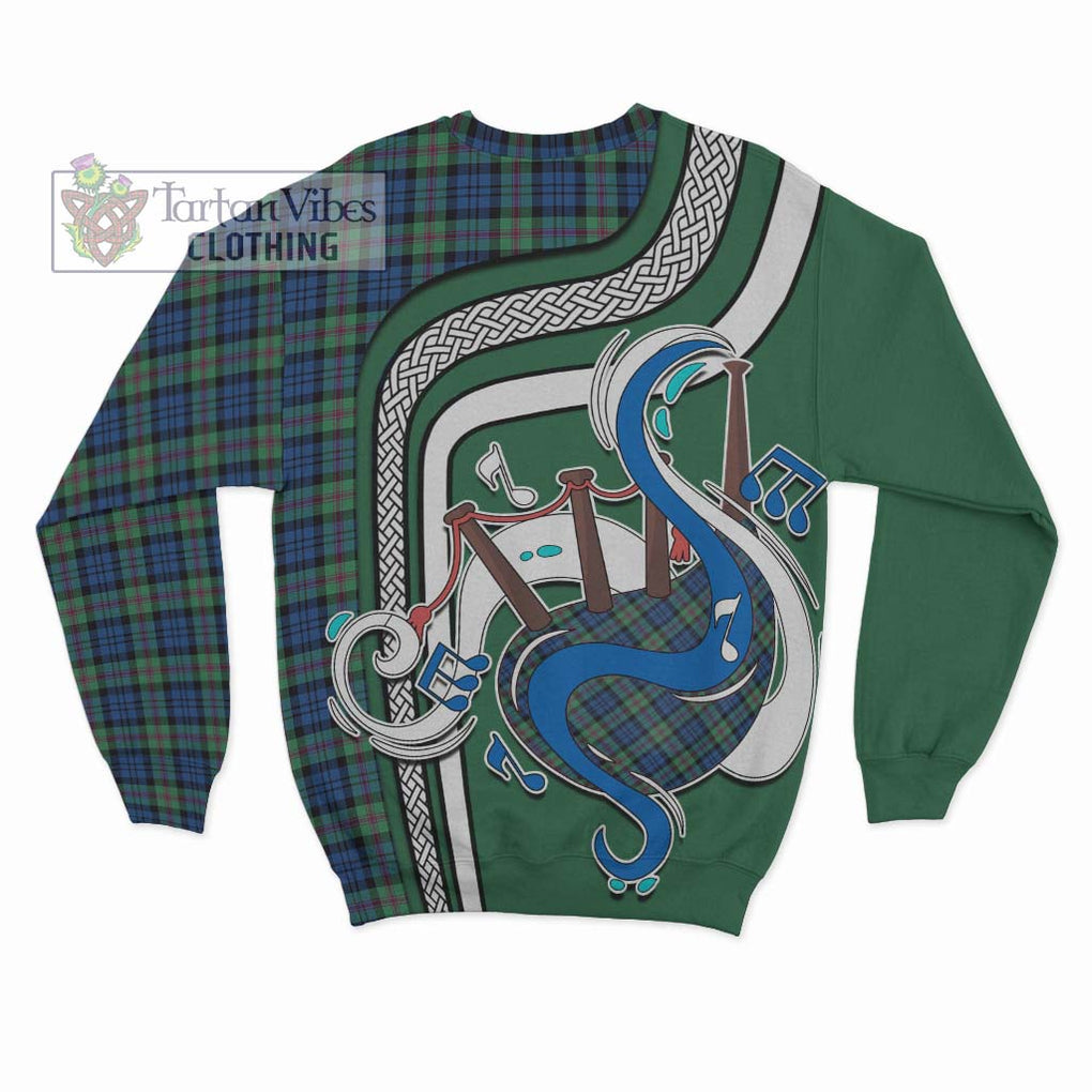 Baird Ancient Tartan Sweatshirt with Epic Bagpipe Style - Tartanvibesclothing Shop