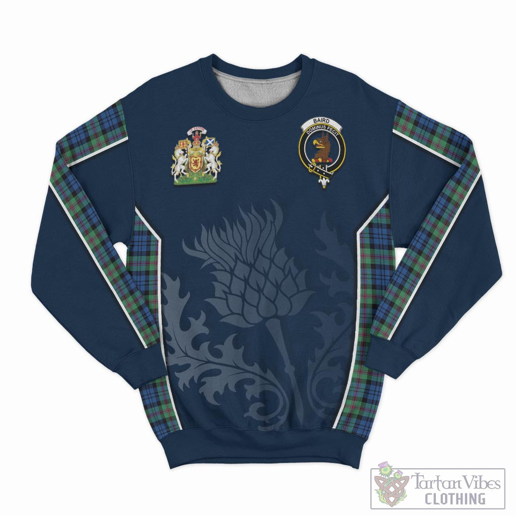 Tartan Vibes Clothing Baird Ancient Tartan Sweatshirt with Family Crest and Scottish Thistle Vibes Sport Style