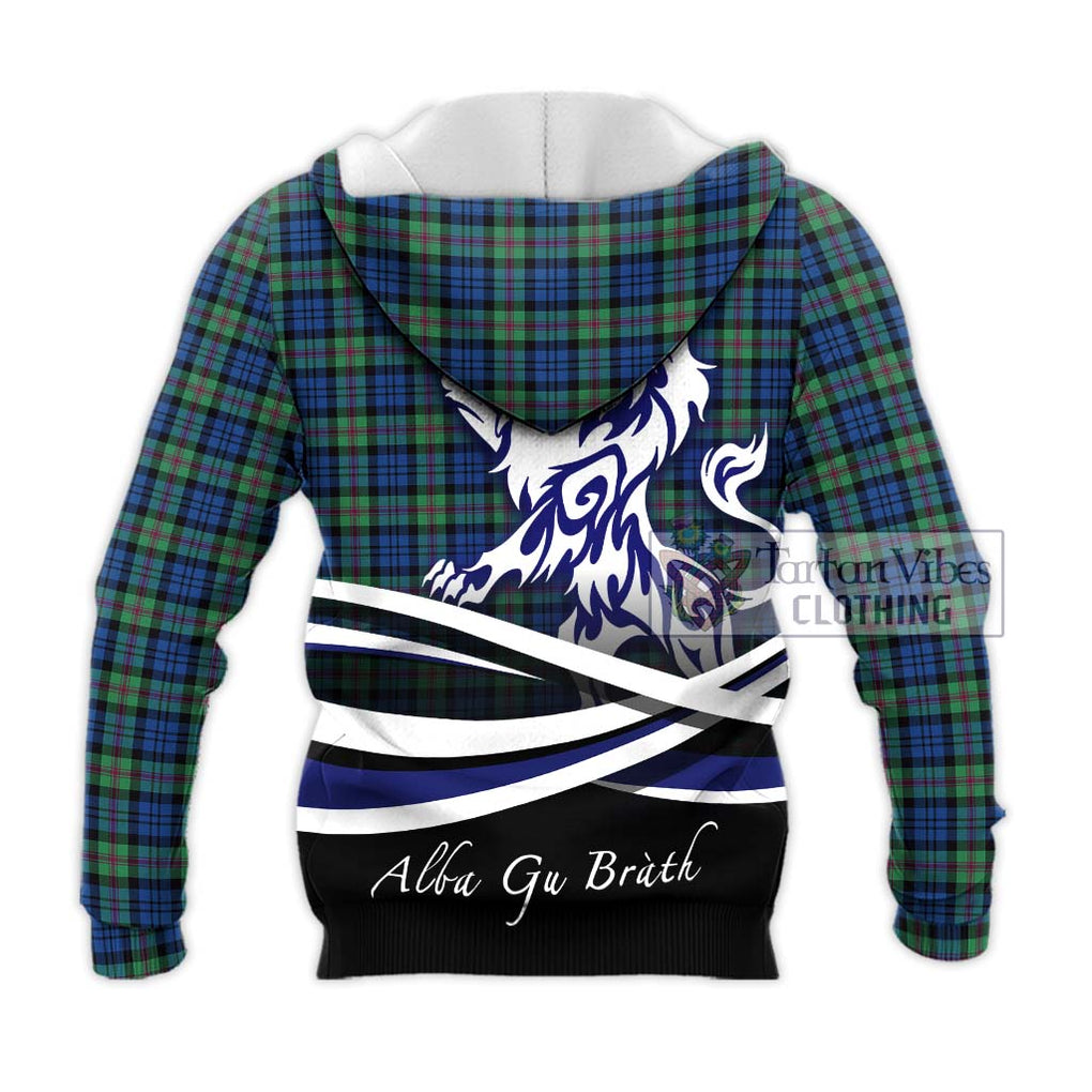 Baird Ancient Tartan Knitted Hoodie with Alba Gu Brath Regal Lion Emblem - Tartanvibesclothing Shop