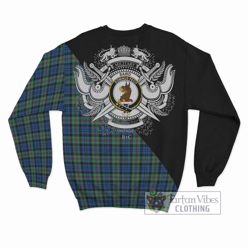 Baird Ancient Tartan Sweatshirt with Family Crest and Military Logo Style - Tartanvibesclothing Shop